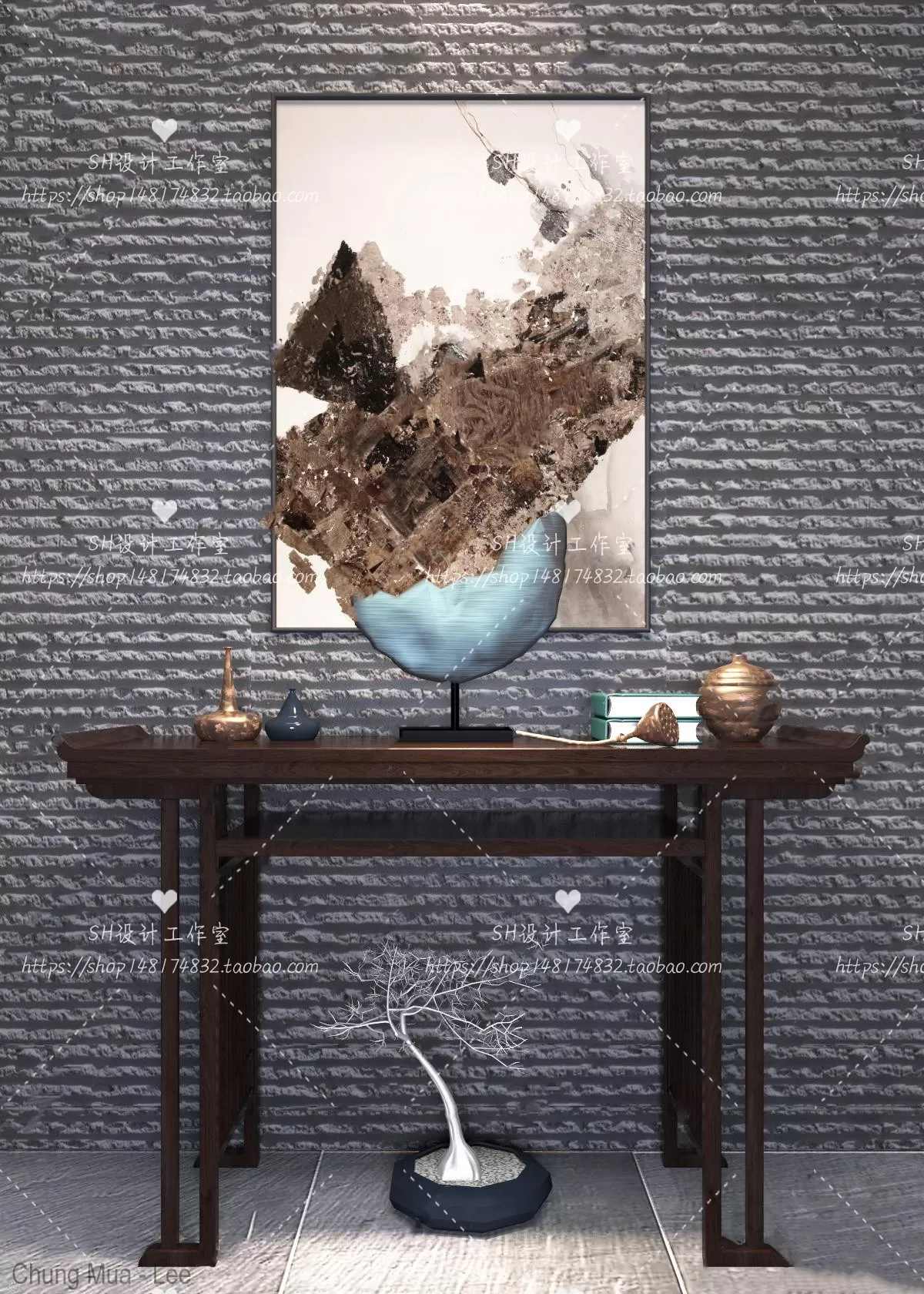 3DSKYFREE – LIVINGROOM - CONSOLE TABLE - TAOBAO 3DS MAX MODELS