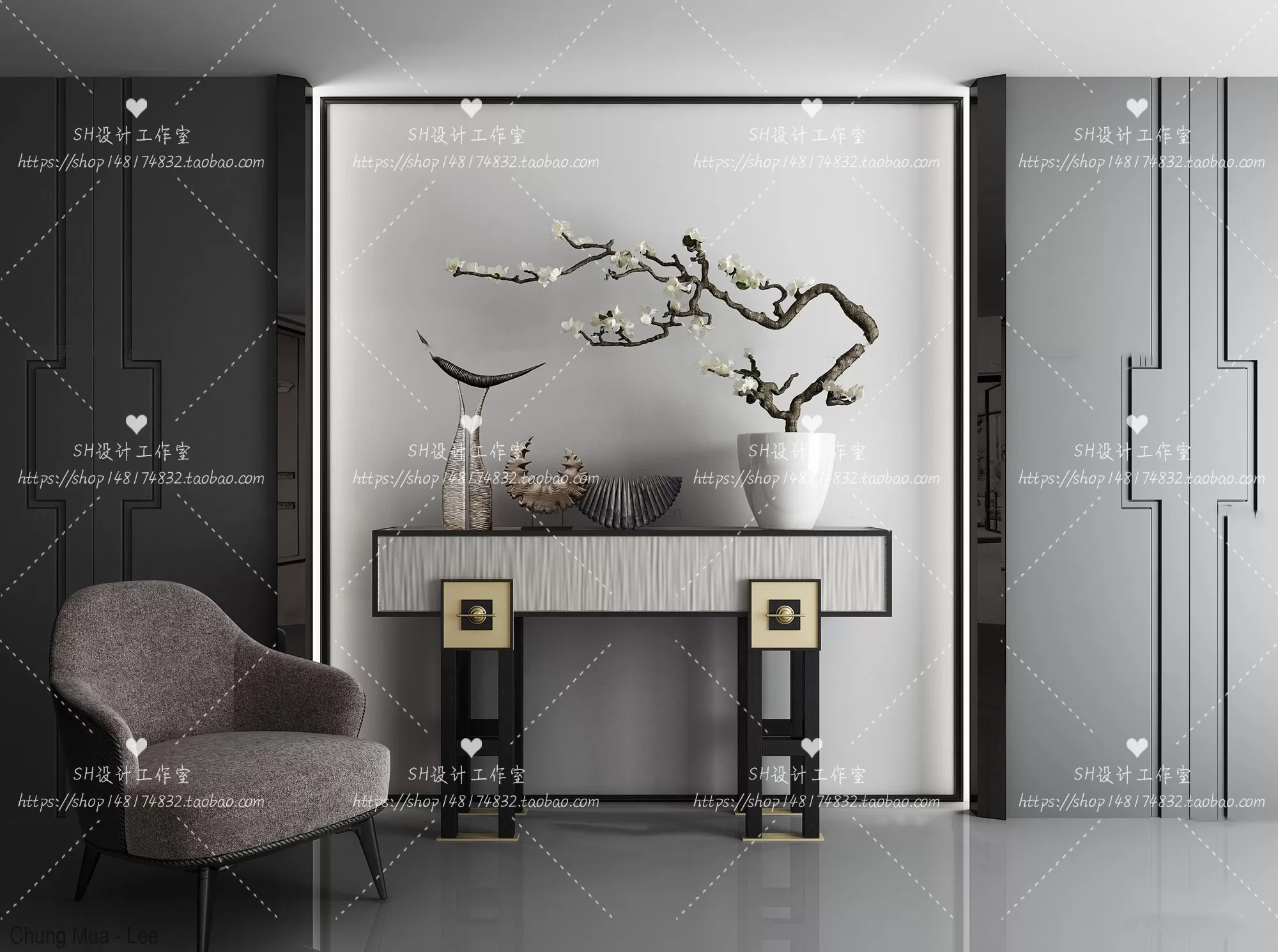 LIVINGROOM - CONSOLE TABLE - TAOBAO 3D MODELS
