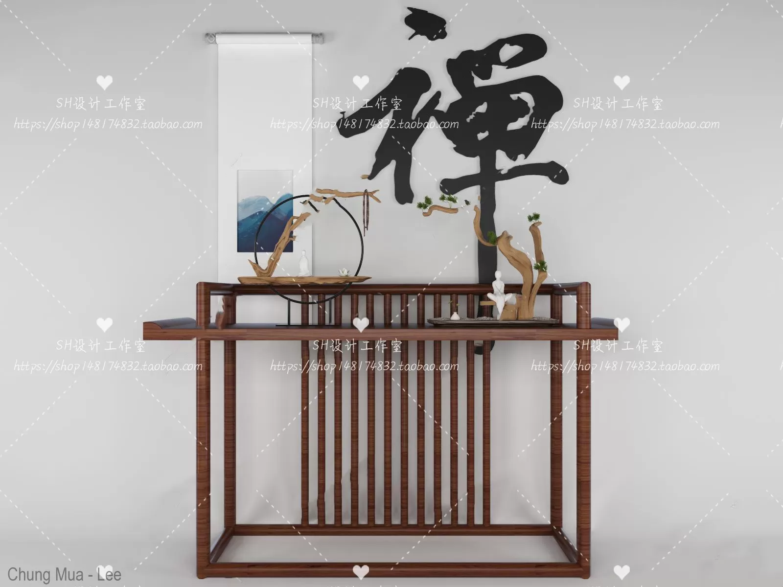 3DSKYFREE – LIVINGROOM - CONSOLE TABLE - TAOBAO 3DS MAX MODELS