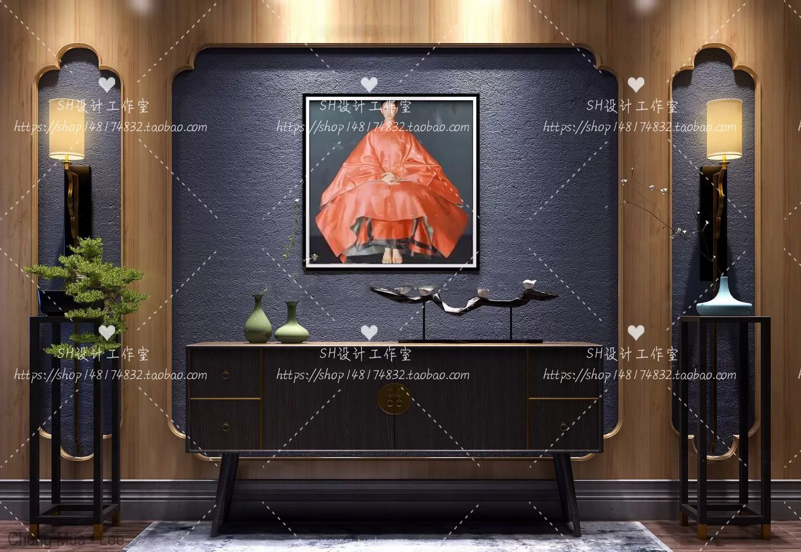 3DSKYFREE – LIVINGROOM - CONSOLE TABLE - TAOBAO 3DS MAX MODELS