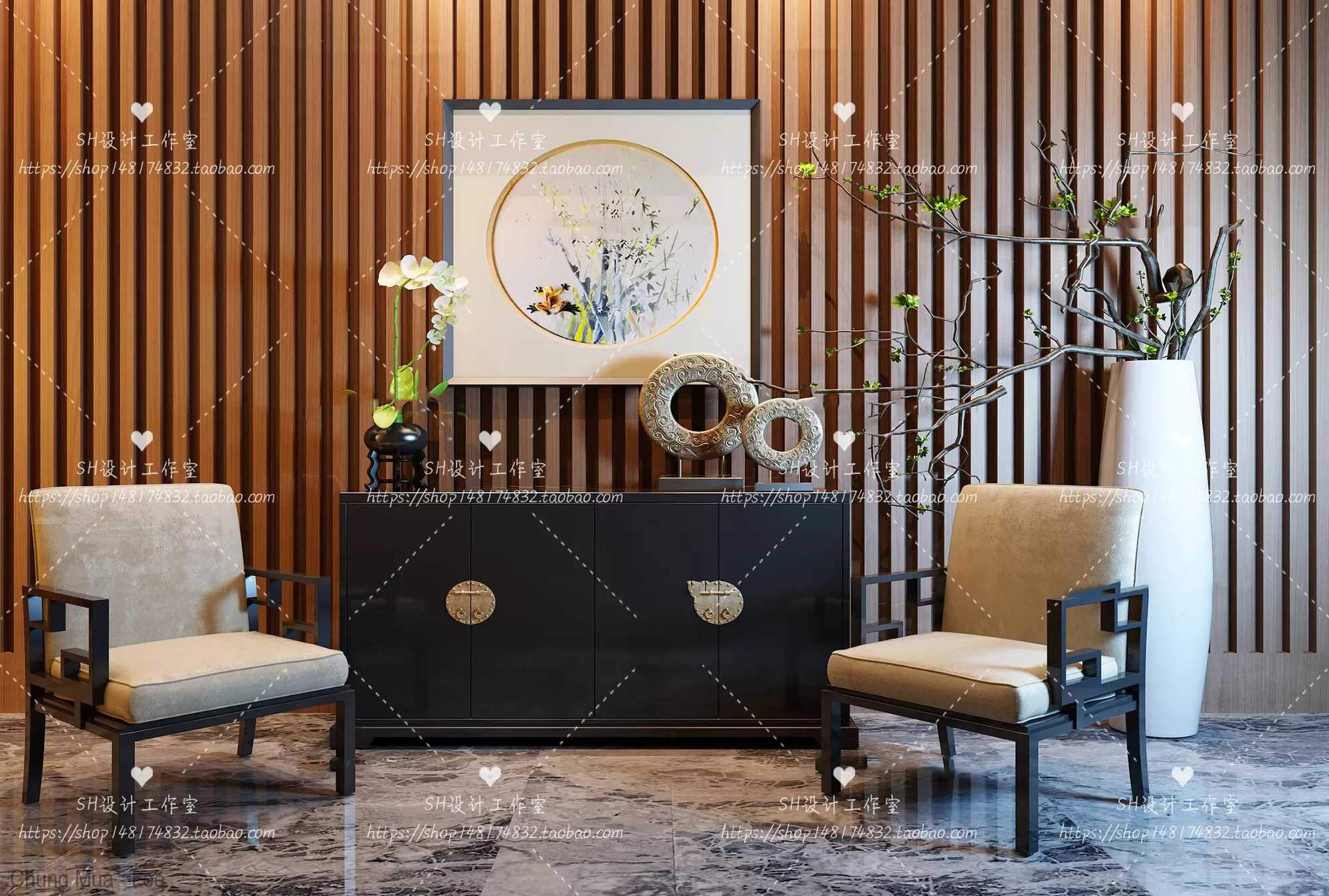 3DSKYFREE – LIVINGROOM - CONSOLE TABLE - TAOBAO 3DS MAX MODELS