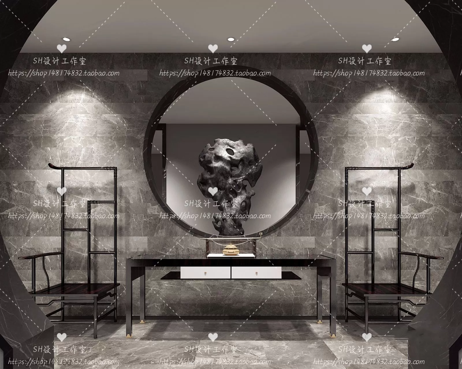 3DSKYFREE – LIVINGROOM - CONSOLE TABLE - TAOBAO 3DS MAX MODELS