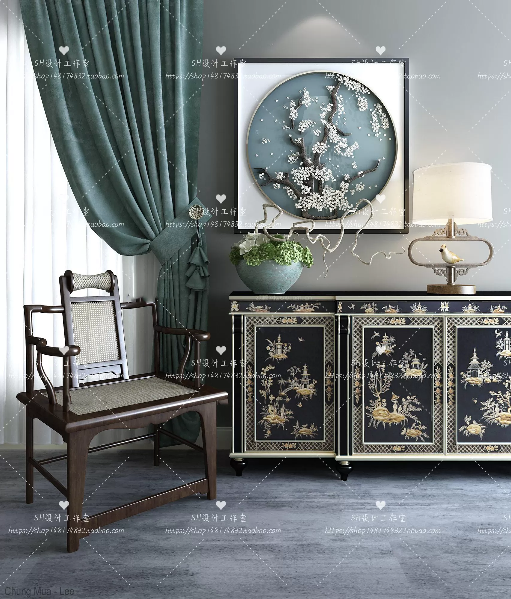 3DSKYFREE – LIVINGROOM - CONSOLE TABLE - TAOBAO 3DS MAX MODELS