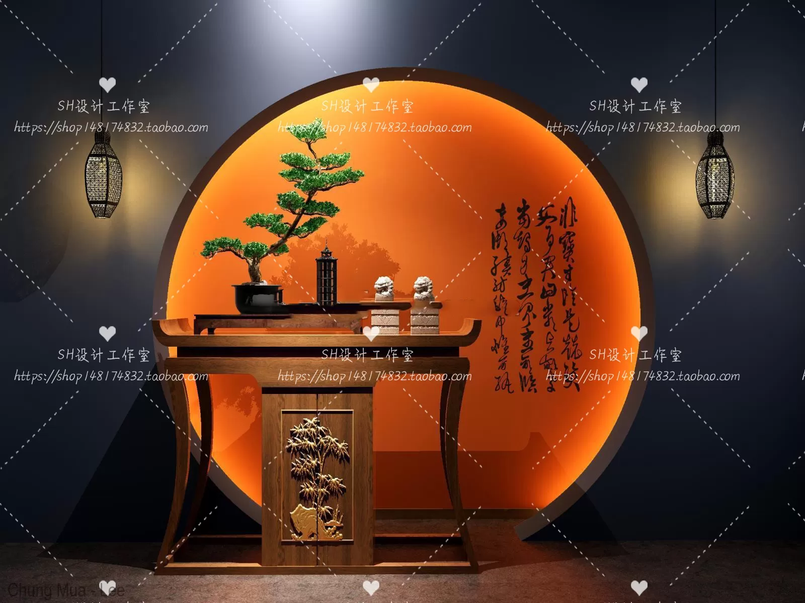 3DSKYFREE – LIVINGROOM - CONSOLE TABLE - TAOBAO 3DS MAX MODELS