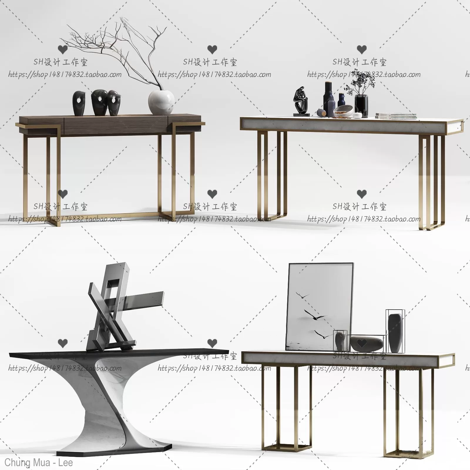 3DSKYFREE – LIVINGROOM - CONSOLE TABLE - TAOBAO 3DS MAX MODELS