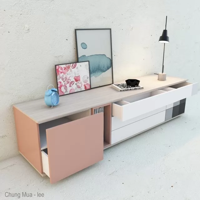3DSKYFREE – LIVINGROOM - DRAWER 3DS MAX MODELS