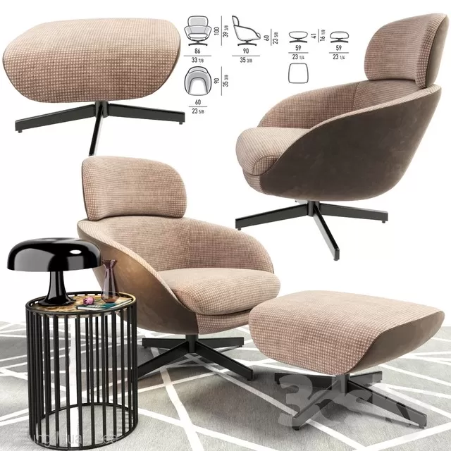 3DSKYFREE – LIVINGROOM - OTHER SOFT SEATING 3DS MAX MODELS