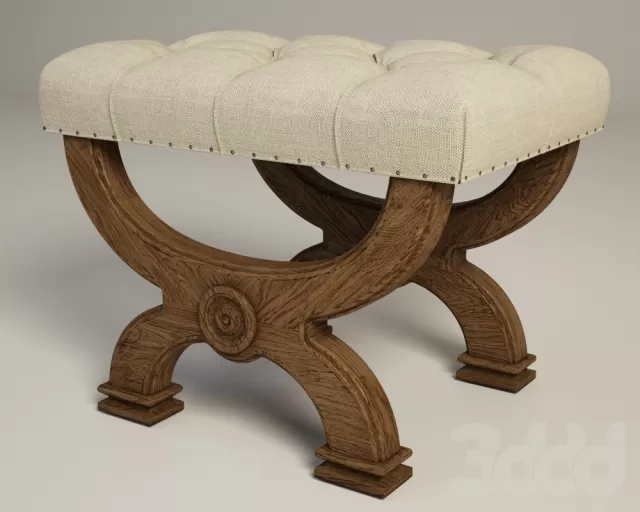 3DSKYFREE – LIVINGROOM - OTTOMAN 3DS MAX MODELS