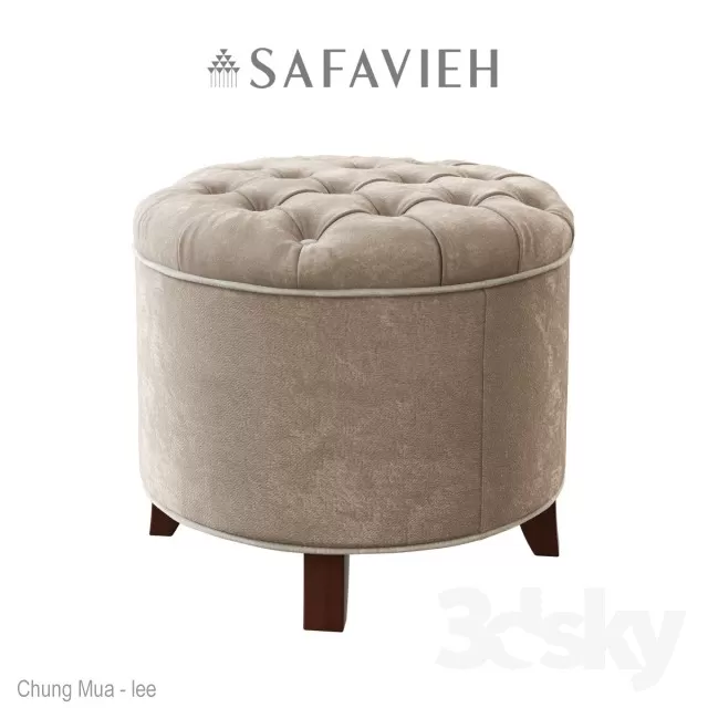 3DSKYFREE – LIVINGROOM - OTTOMAN 3DS MAX MODELS