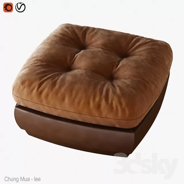 3DSKYFREE – LIVINGROOM - OTTOMAN 3DS MAX MODELS