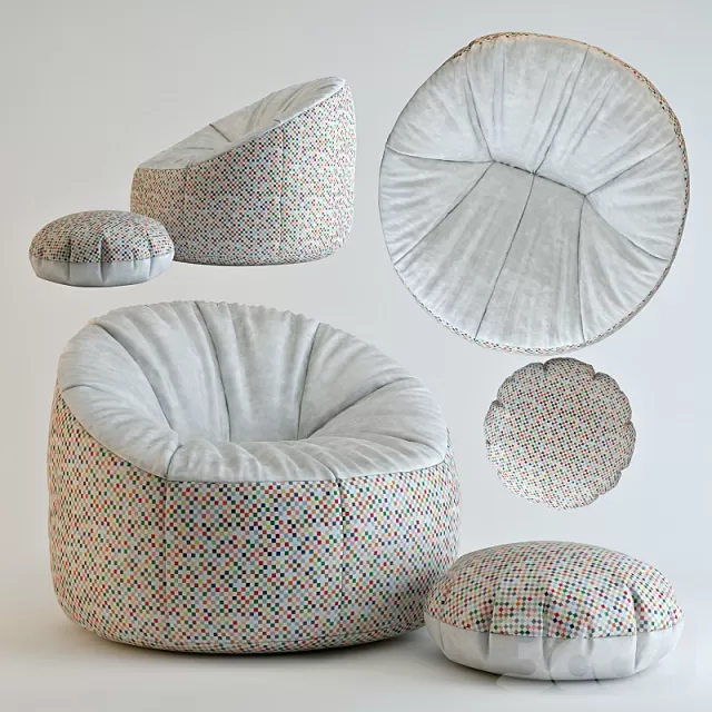 3DSKYFREE – LIVINGROOM - POUF 3DS MAX MODELS