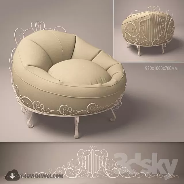 3DSKYFREE – LIVINGROOM - POUF 3DS MAX MODELS