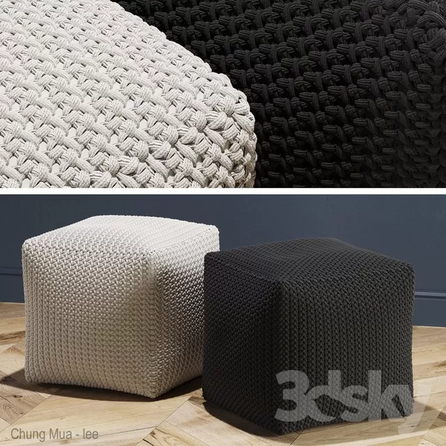 3DSKYFREE – LIVINGROOM - POUF 3DS MAX MODELS