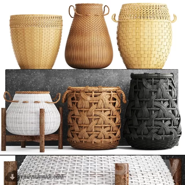 LIVINGROOM - RATTAN 3D MODELS