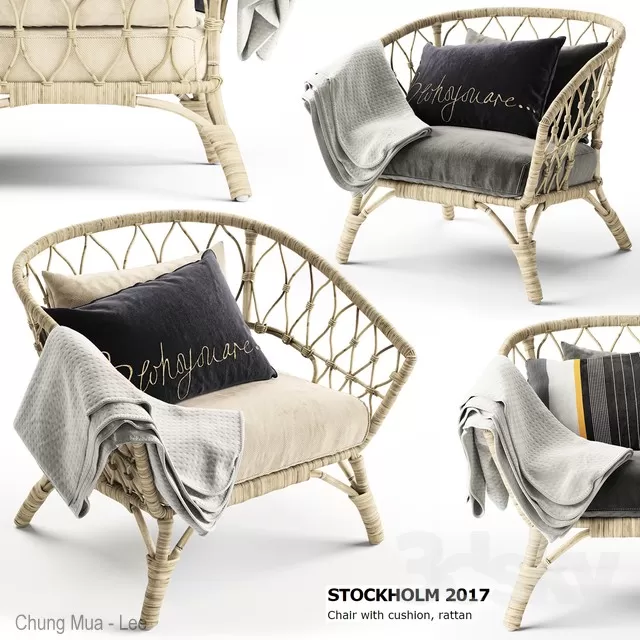 3DSKYFREE – LIVINGROOM - RATTAN 3DS MAX MODELS