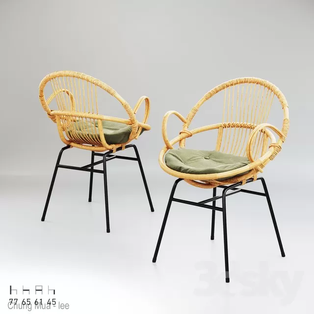 3DSKYFREE – LIVINGROOM - RATTAN 3DS MAX MODELS