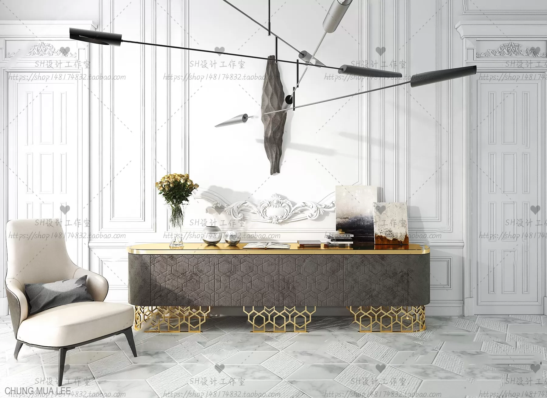 3DSKYFREE – LIVINGROOM - SIDEBOARD 3DS MAX MODELS