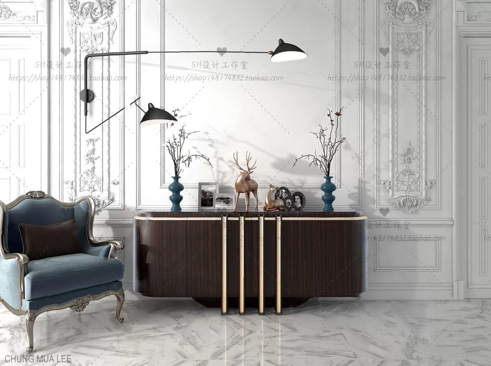 3DSKYFREE – LIVINGROOM - SIDEBOARD 3DS MAX MODELS