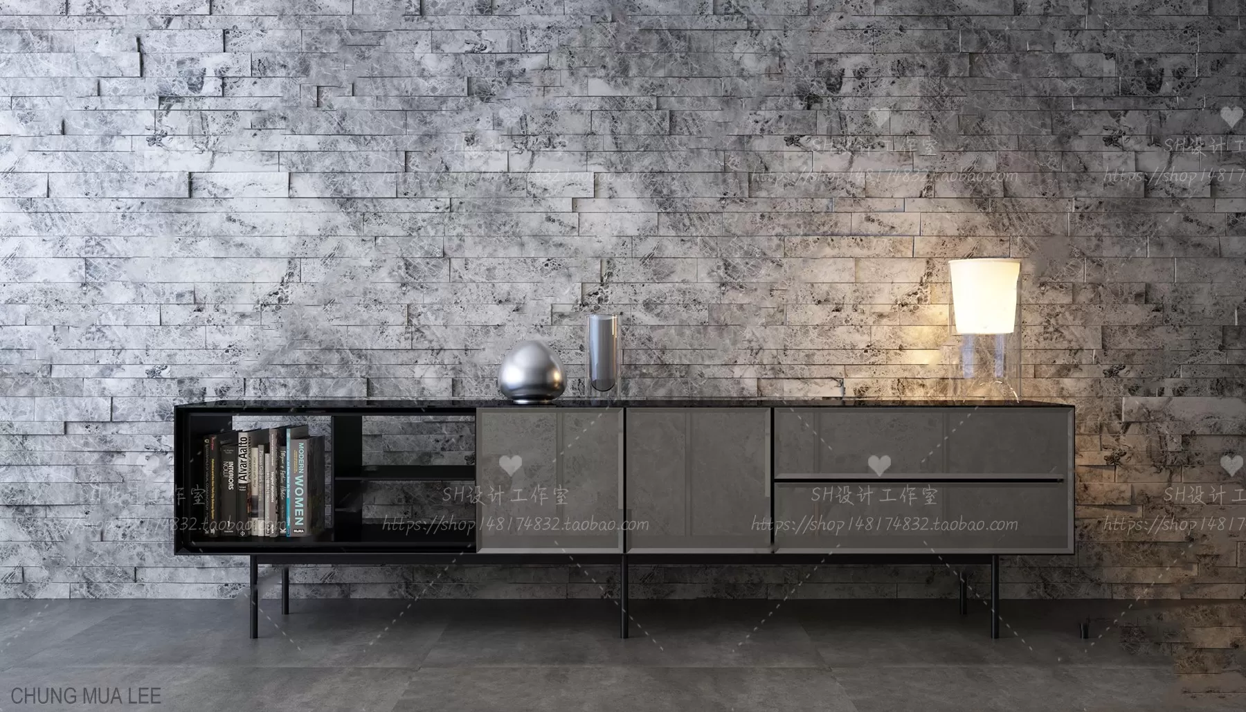 3DSKYFREE – LIVINGROOM - SIDEBOARD 3DS MAX MODELS