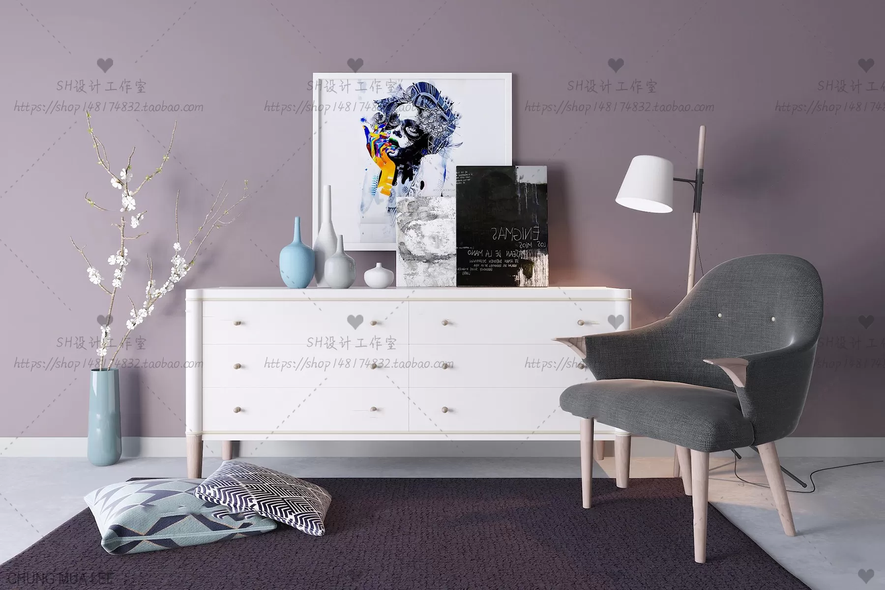 3DSKYFREE – LIVINGROOM - SIDEBOARD 3DS MAX MODELS