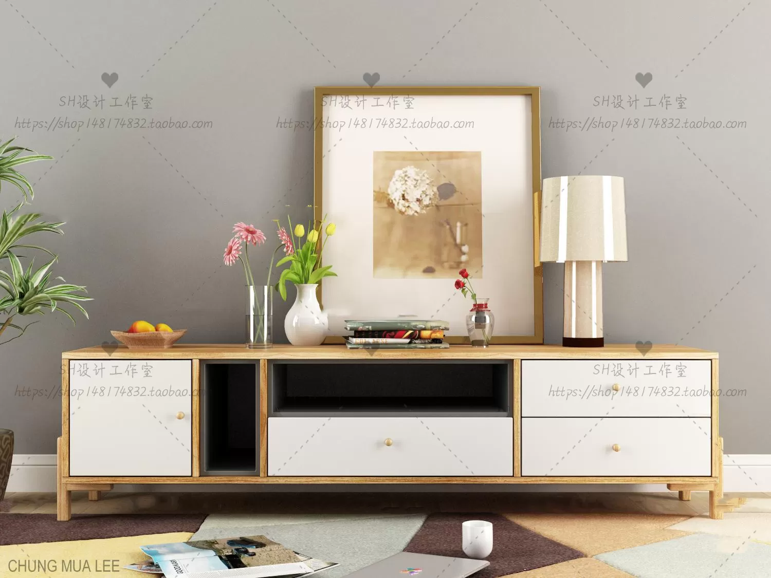 3DSKYFREE – LIVINGROOM - SIDEBOARD 3DS MAX MODELS