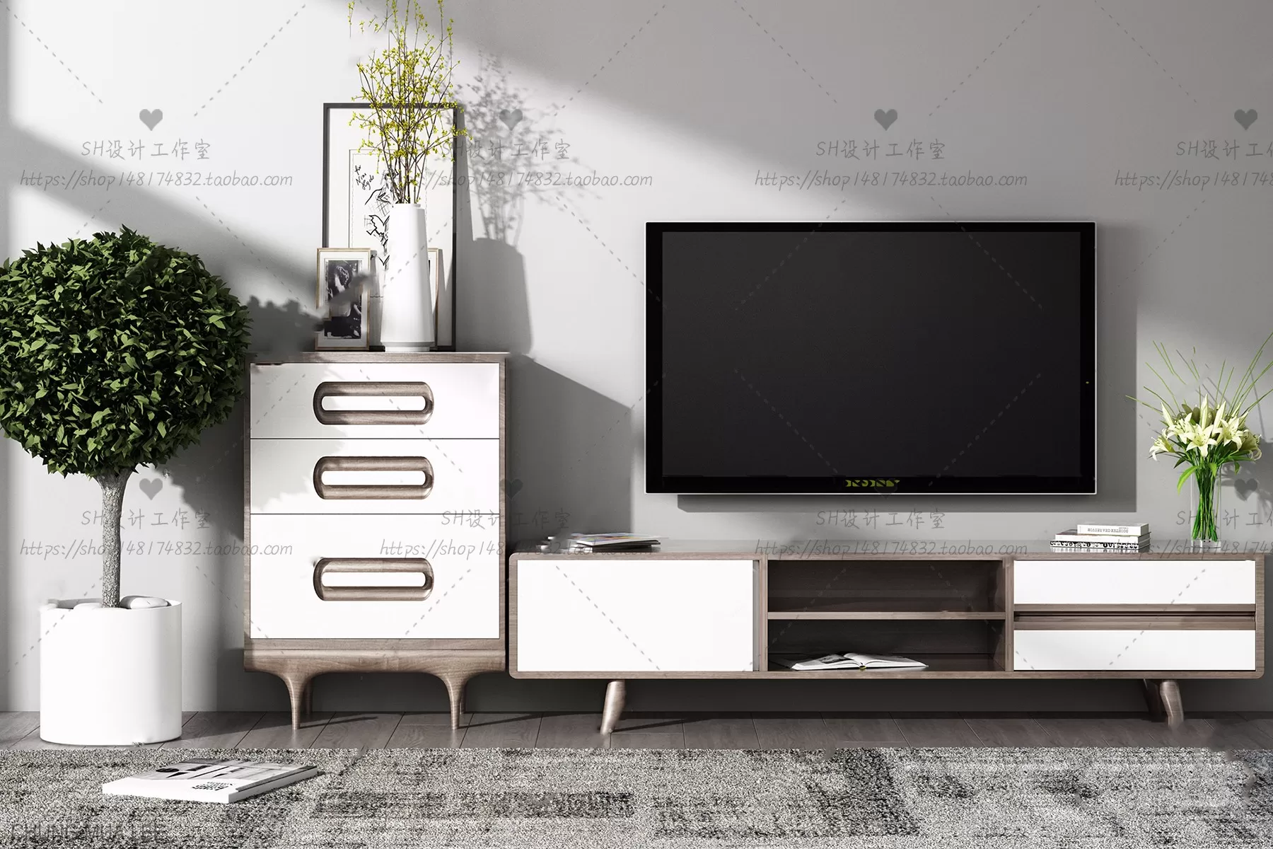 3DSKYFREE – LIVINGROOM - SIDEBOARD 3DS MAX MODELS