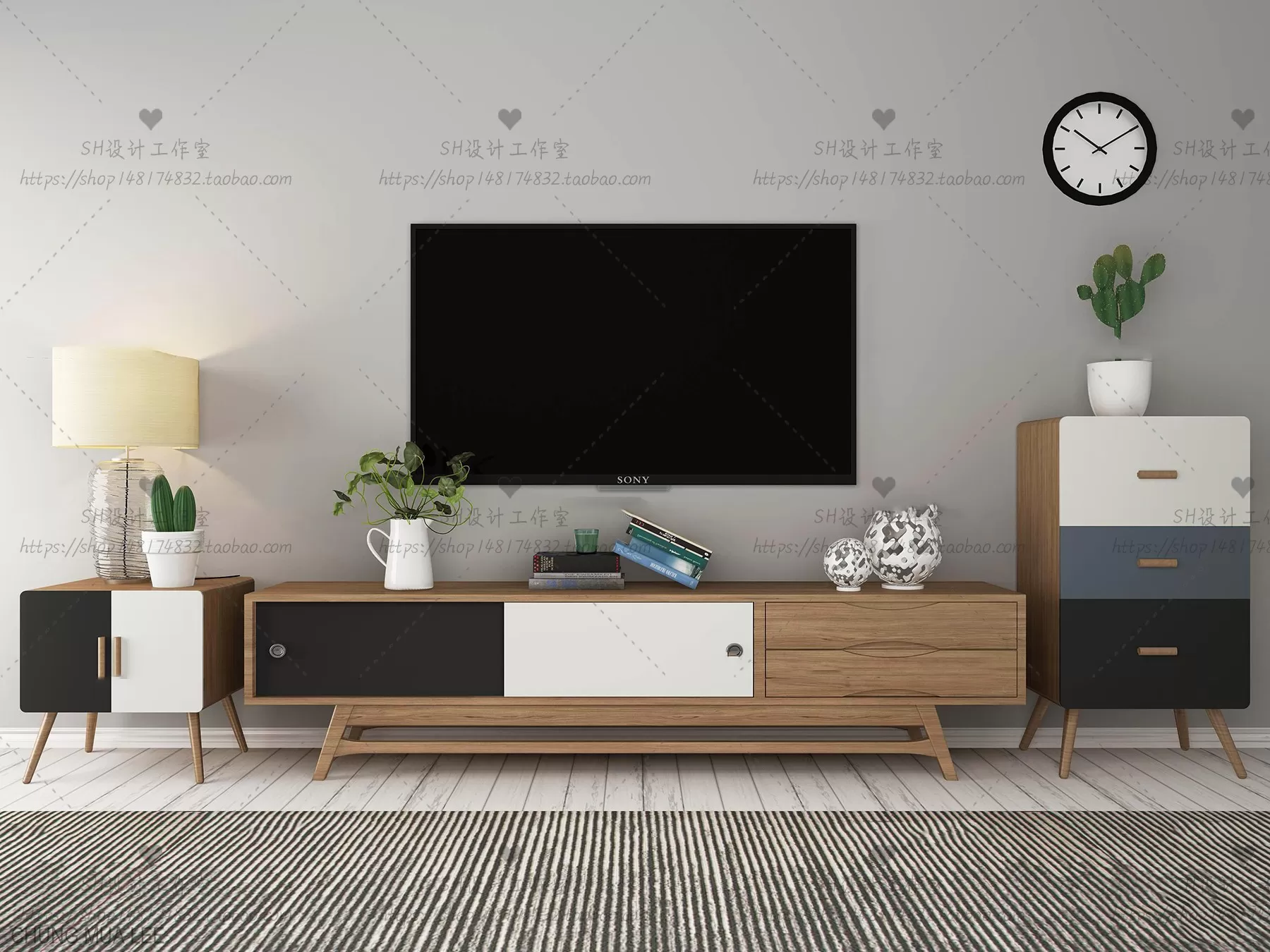 3DSKYFREE – LIVINGROOM - SIDEBOARD 3DS MAX MODELS