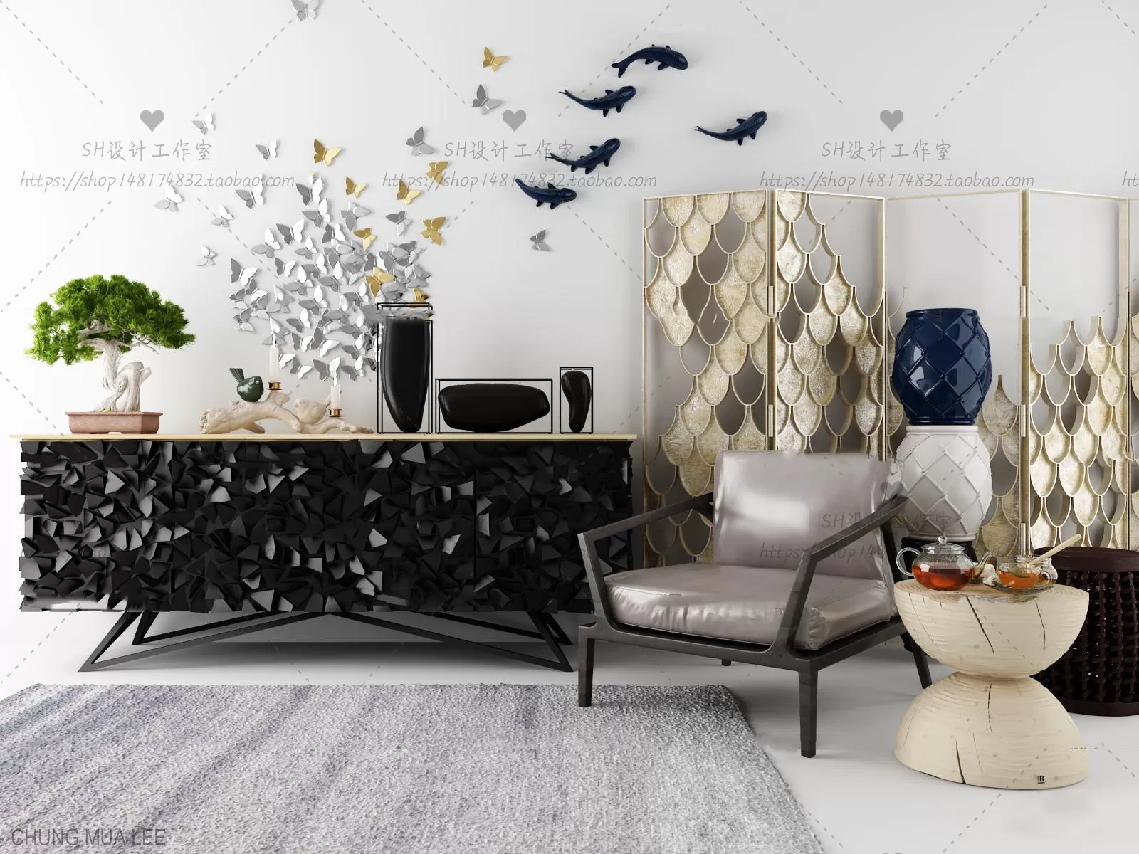 3DSKYFREE – LIVINGROOM - SIDEBOARD 3DS MAX MODELS