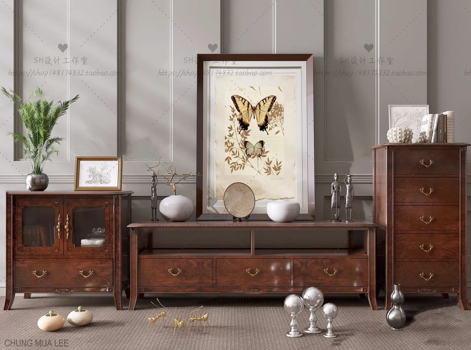 3DSKYFREE – LIVINGROOM - SIDEBOARD 3DS MAX MODELS