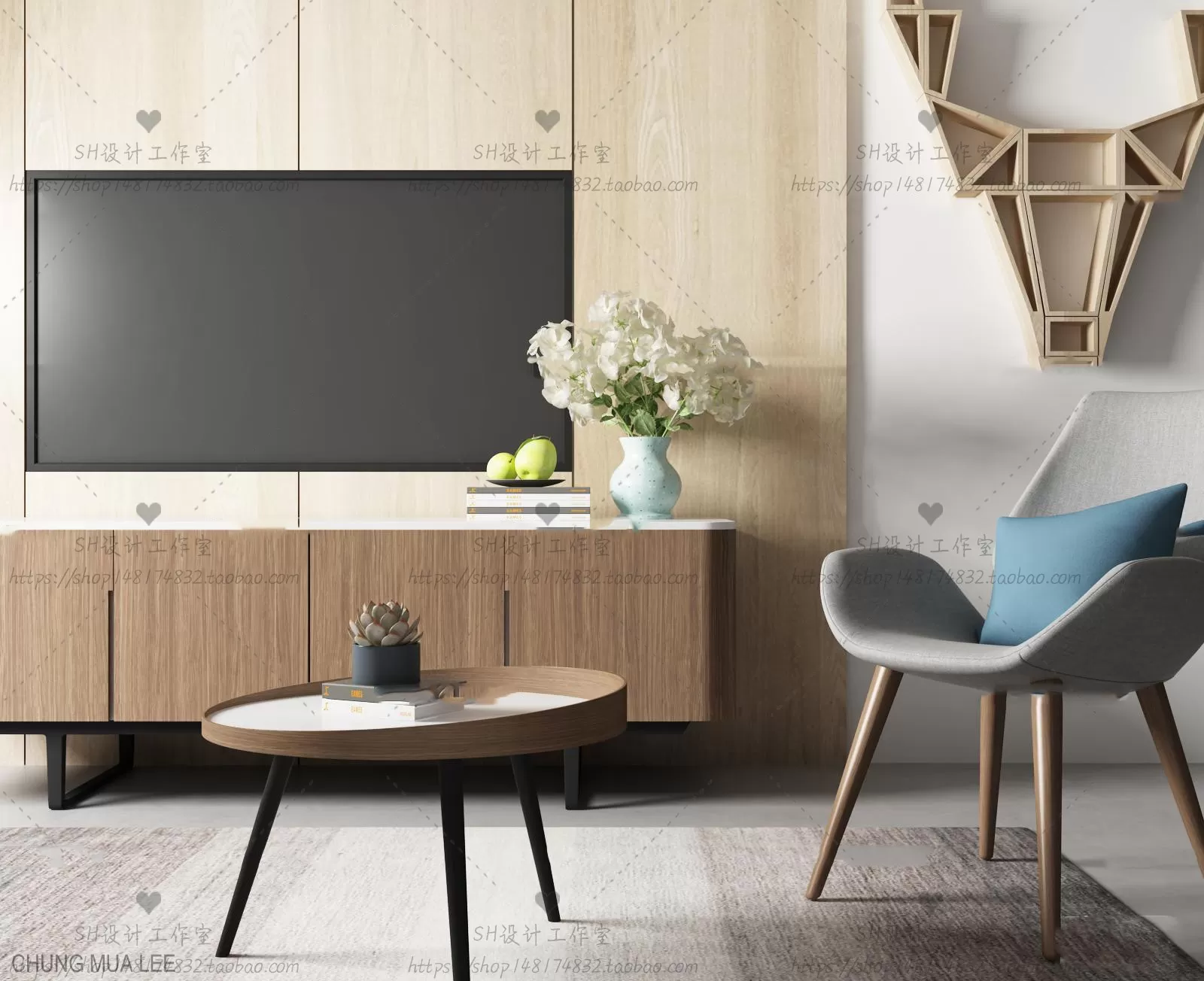 3DSKYFREE – LIVINGROOM - SIDEBOARD 3DS MAX MODELS