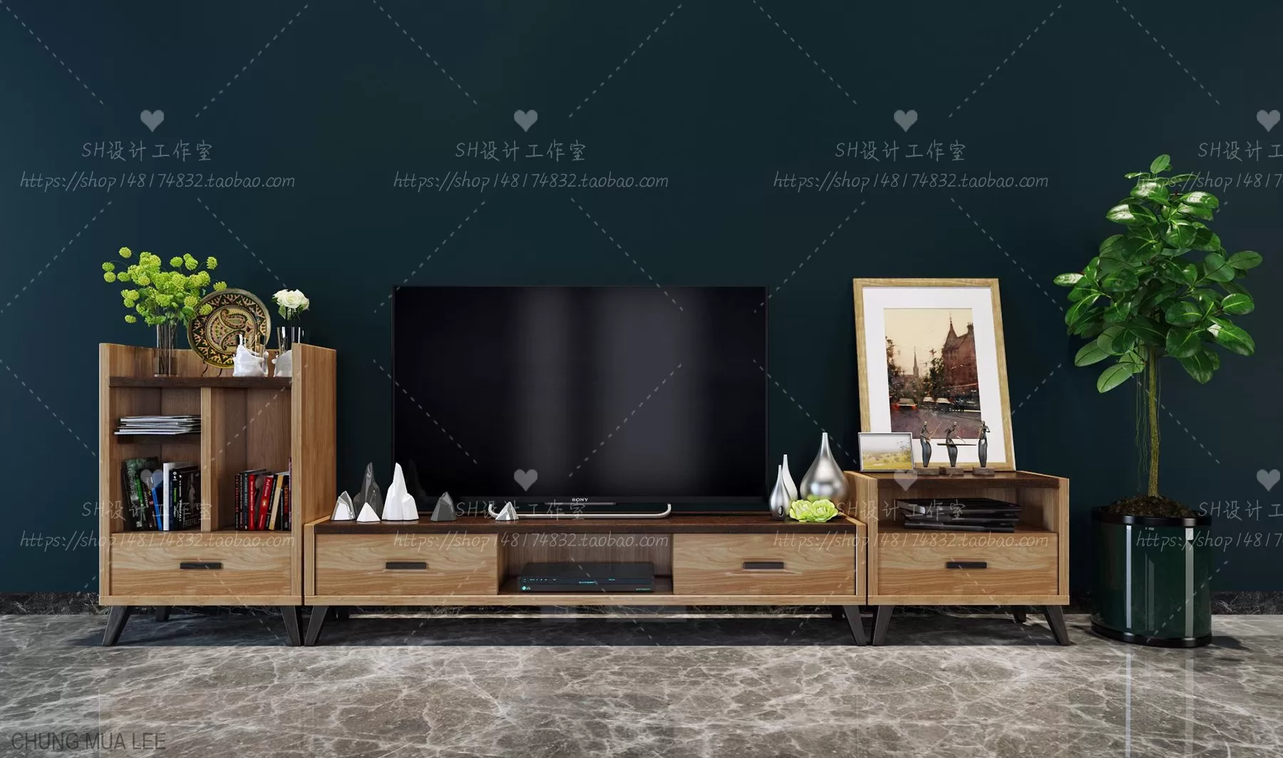 3DSKYFREE – LIVINGROOM - SIDEBOARD 3DS MAX MODELS