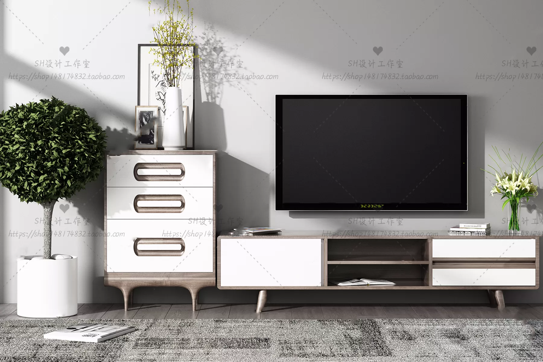 3DSKYFREE – LIVINGROOM - SIDEBOARD - A 3DS MAX MODELS