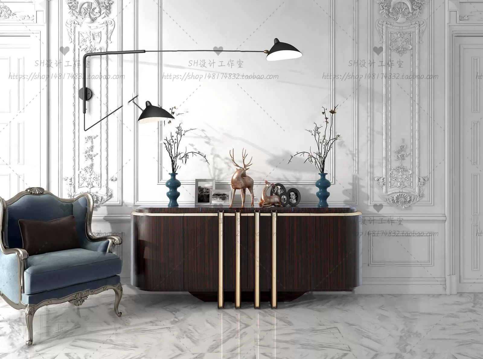 3DSKYFREE – LIVINGROOM - SIDEBOARD - A 3DS MAX MODELS