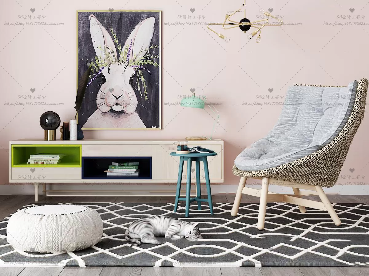 3DSKYFREE – LIVINGROOM - SIDEBOARD - A 3DS MAX MODELS