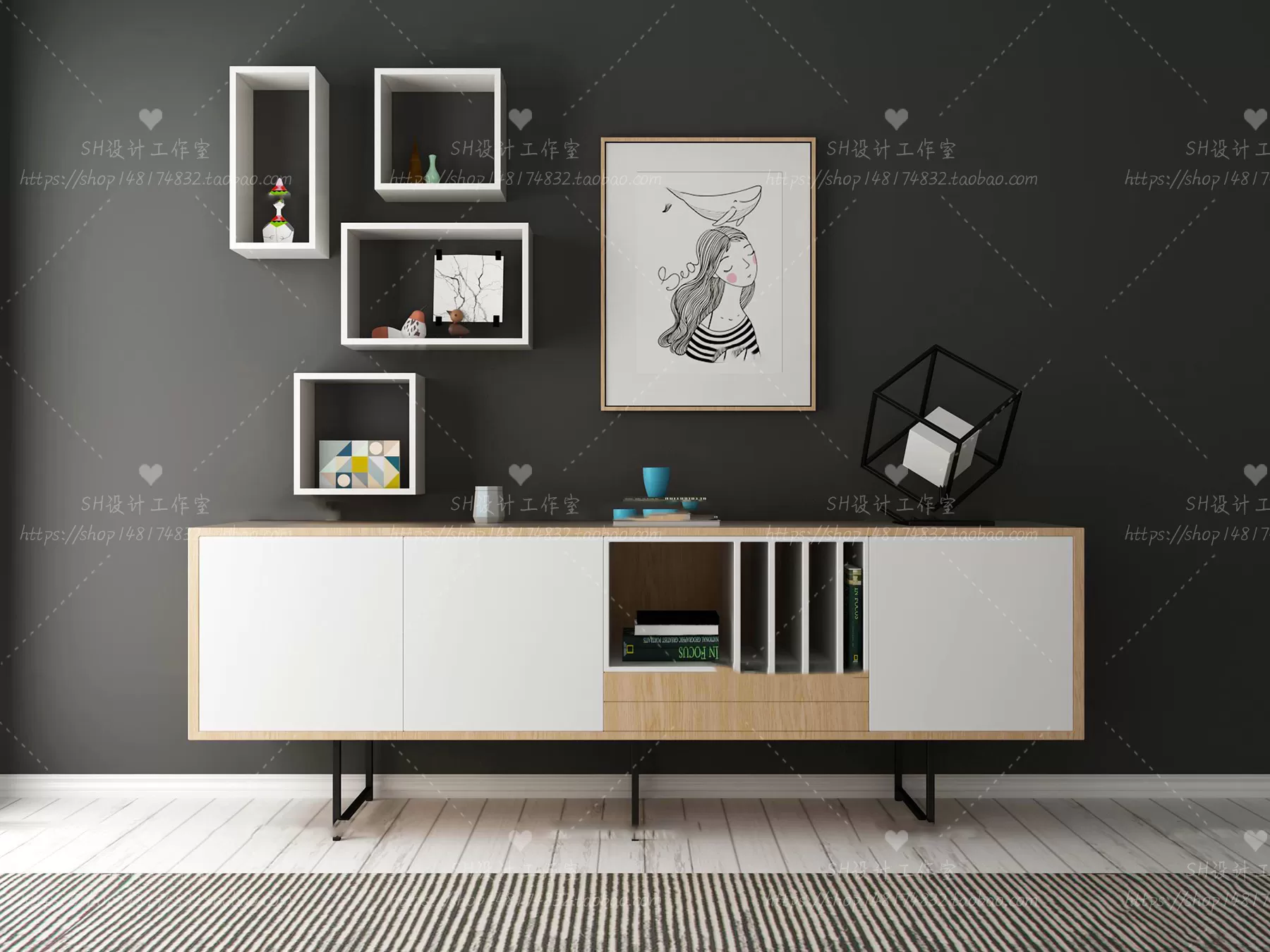 3DSKYFREE – LIVINGROOM - SIDEBOARD - A 3DS MAX MODELS