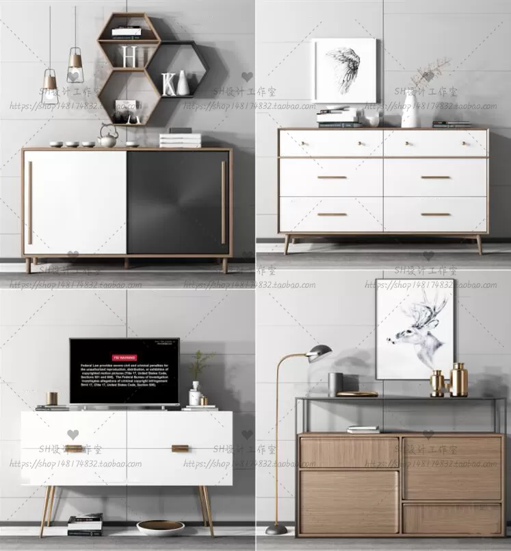 DECOR HELPER – LIVINGROOM – SIDEBOARD – A 3D MODELS – 145