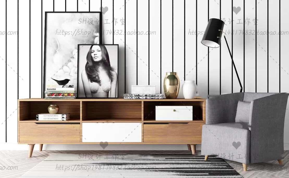 3DSKYFREE – LIVINGROOM - SIDEBOARD - A 3DS MAX MODELS