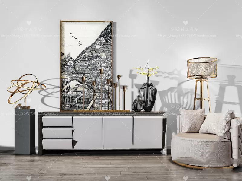 3DSKYFREE – LIVINGROOM - SIDEBOARD - A 3DS MAX MODELS