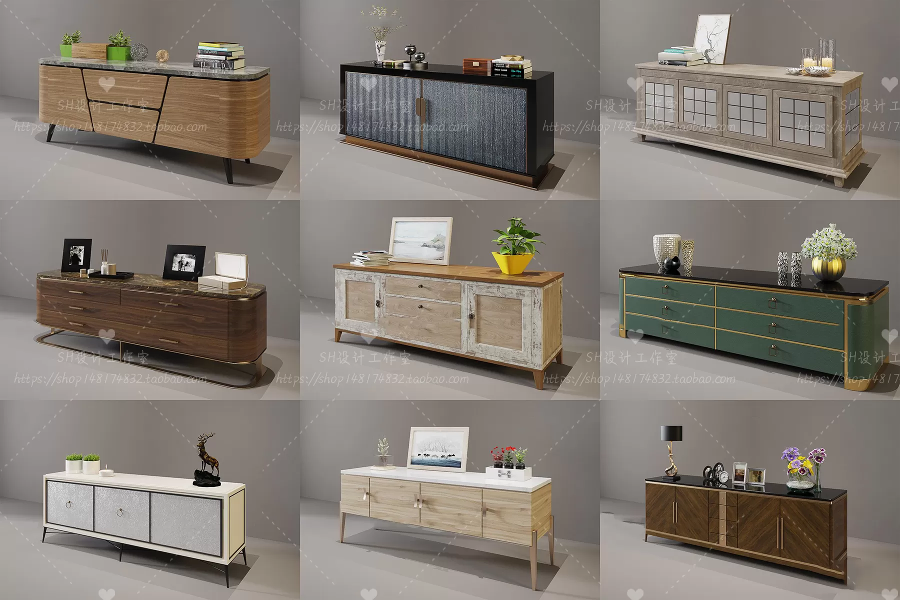 3DSKYFREE – LIVINGROOM - SIDEBOARD - A 3DS MAX MODELS