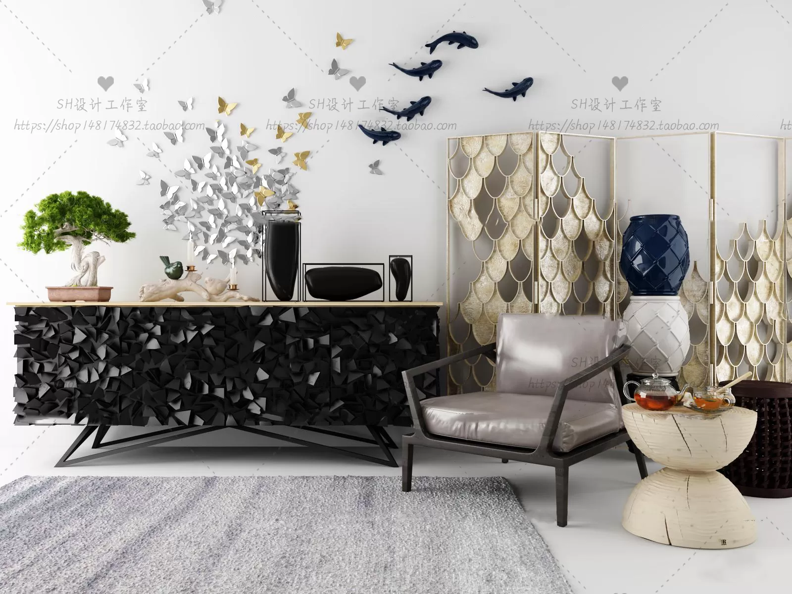 3DSKYFREE – LIVINGROOM - SIDEBOARD - A 3DS MAX MODELS