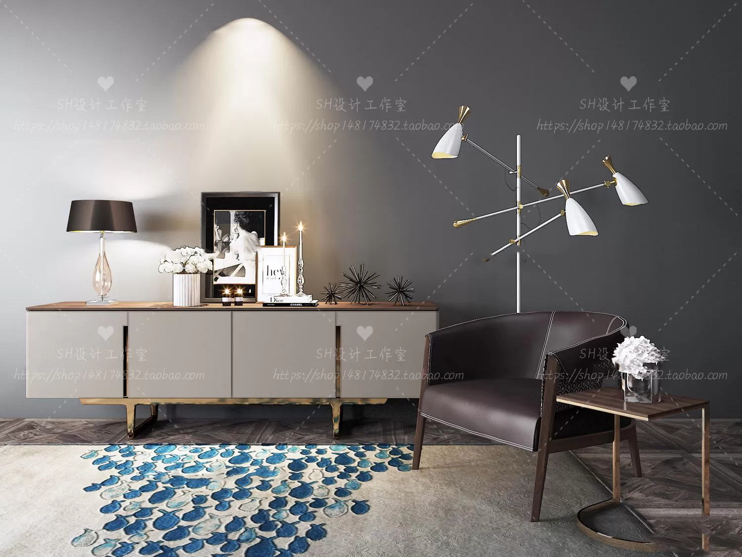 3DSKYFREE – LIVINGROOM - SIDEBOARD - A 3DS MAX MODELS