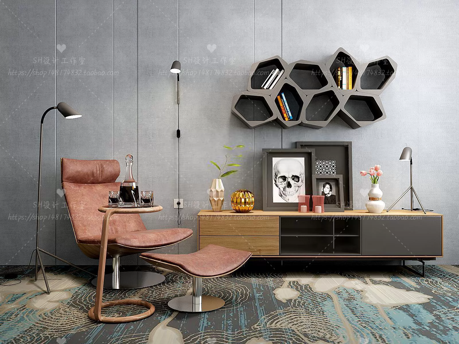 3DSKYFREE – LIVINGROOM - SIDEBOARD - A 3DS MAX MODELS