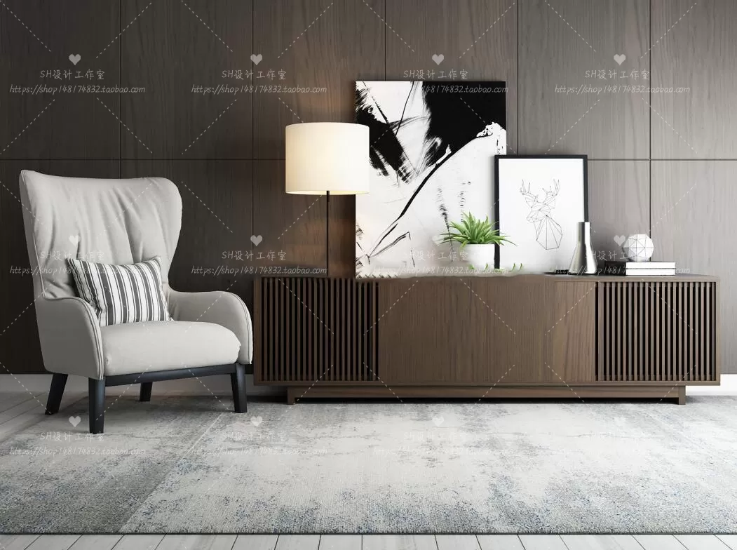 3DSKYFREE – LIVINGROOM - SIDEBOARD - A 3DS MAX MODELS