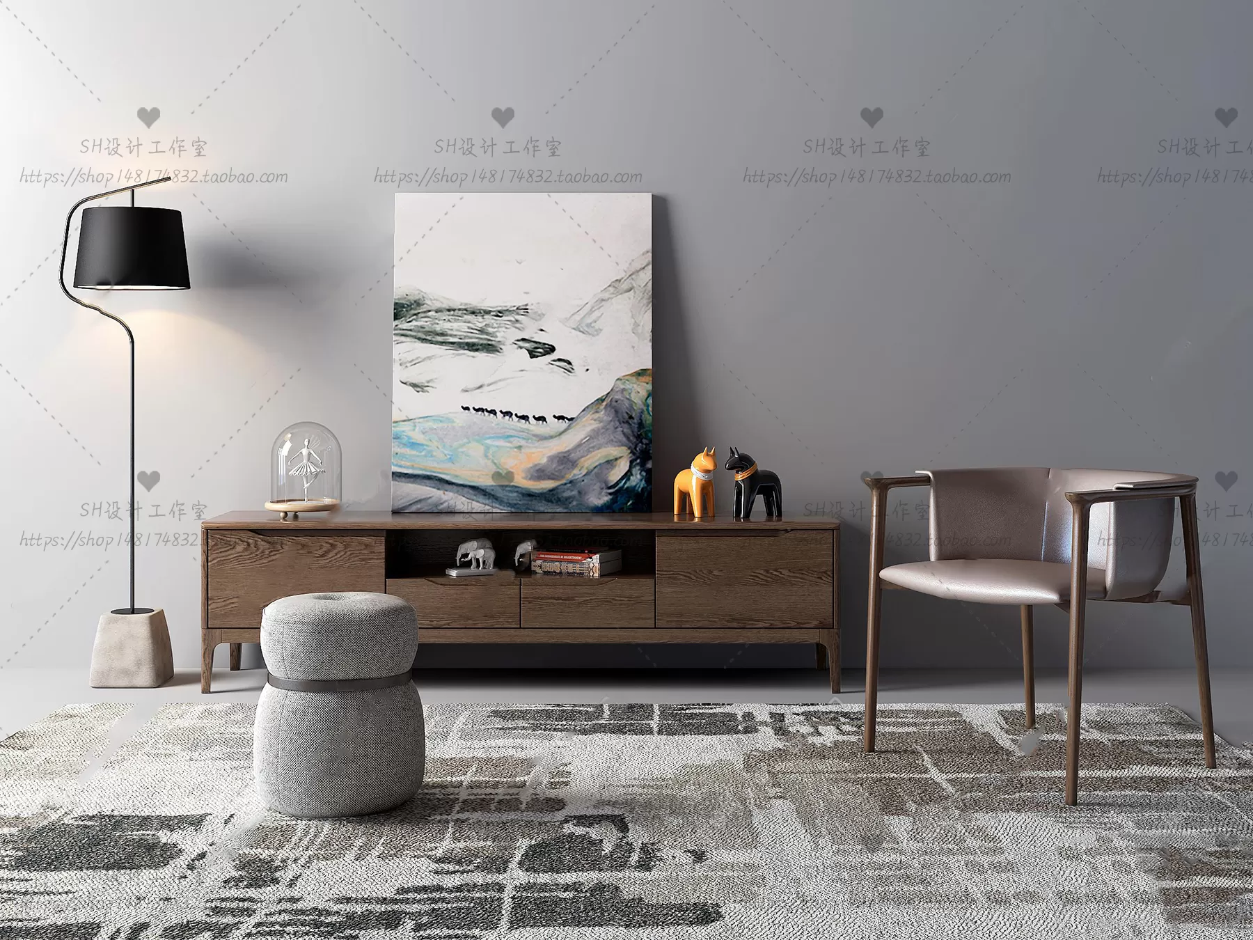 3DSKYFREE – LIVINGROOM - SIDEBOARD - A 3DS MAX MODELS