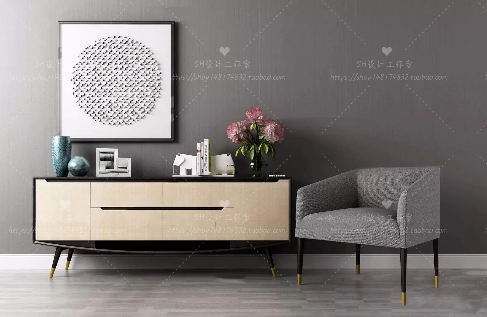 3DSKYFREE – LIVINGROOM - SIDEBOARD - A 3DS MAX MODELS