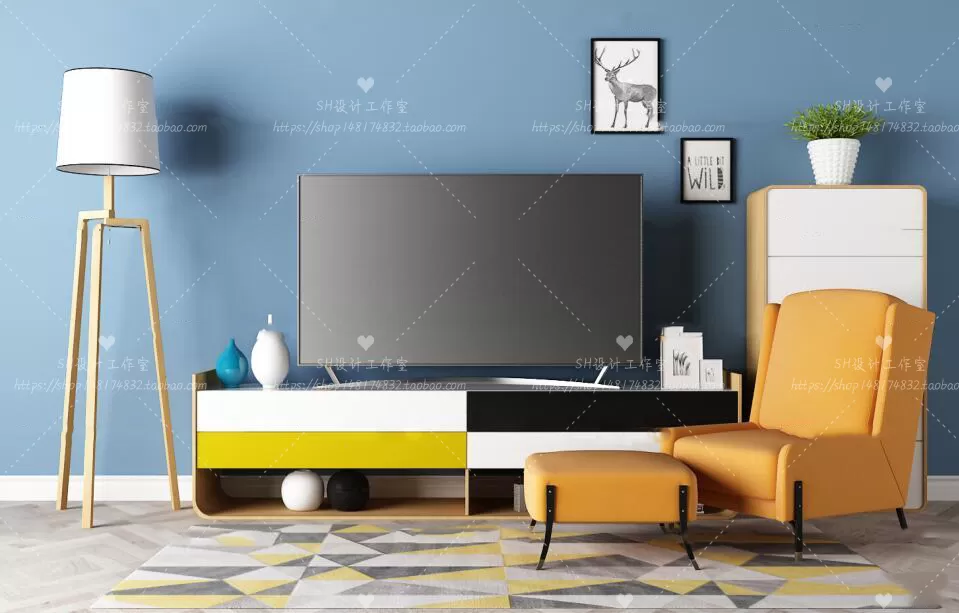 3DSKYFREE – LIVINGROOM - SIDEBOARD - A 3DS MAX MODELS