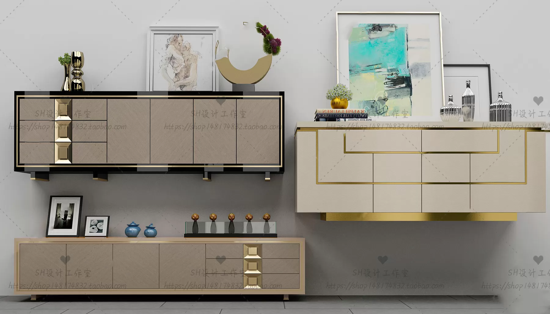 3DSKYFREE – LIVINGROOM - SIDEBOARD - A 3DS MAX MODELS