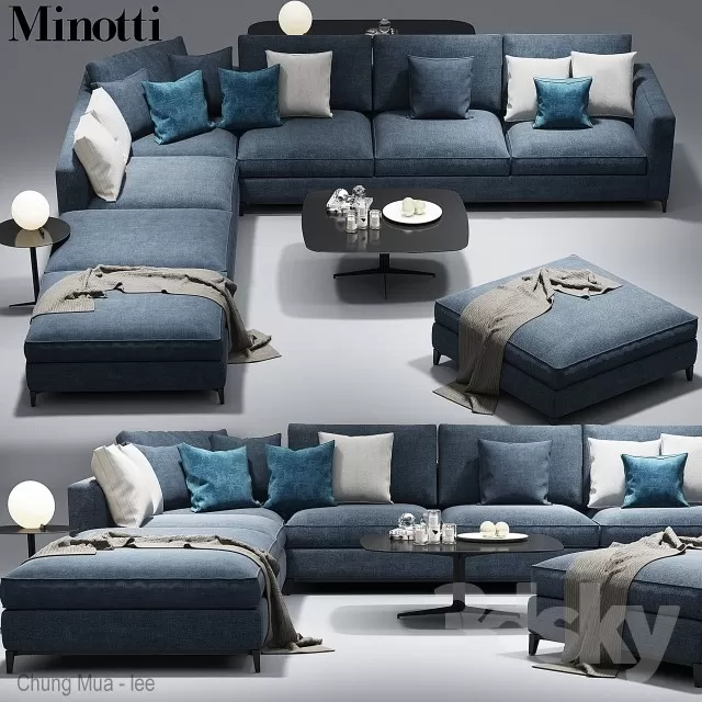 3DSKYFREE – LIVINGROOM - SOFA 3DS MAX MODELS