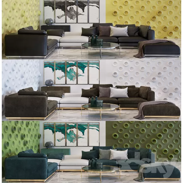 3DSKYFREE – LIVINGROOM - SOFA 3DS MAX MODELS