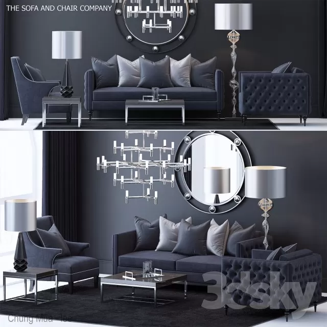 3DSKYFREE – LIVINGROOM - SOFA 3DS MAX MODELS